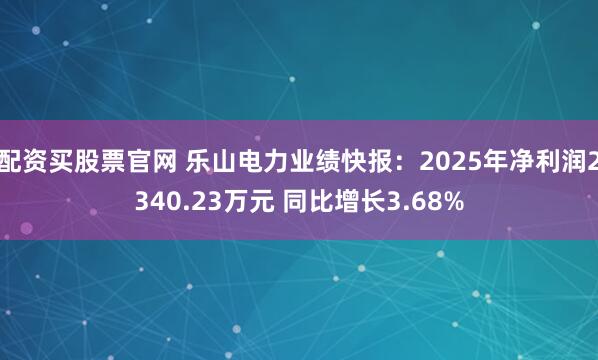 配资买股票官网 乐山电力业绩快报：2025年净利润2340.23万元 同比增长3.68%